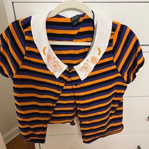 Her Universe Disney Halloween Collared Crop Top